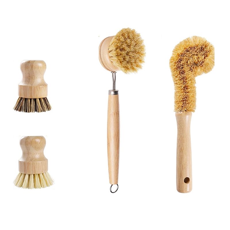 Dish Brush Bamboo - Set di spazzole per piatti in