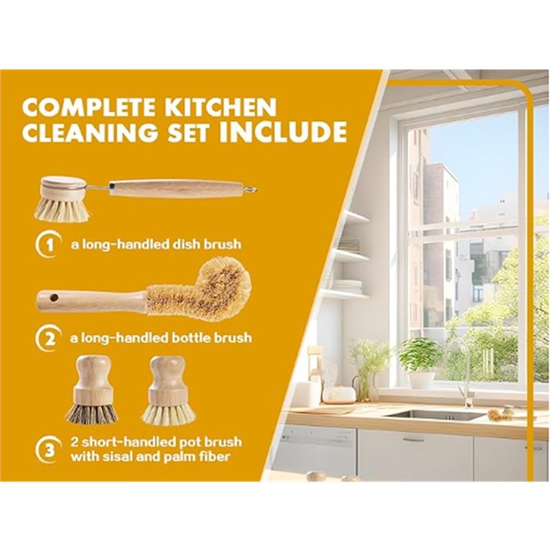 Set di spazzole per piatti in  - Dish Brush Bamboo recensione e prezzo